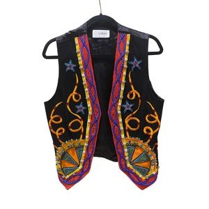 Vintage Black Embellished Vest
